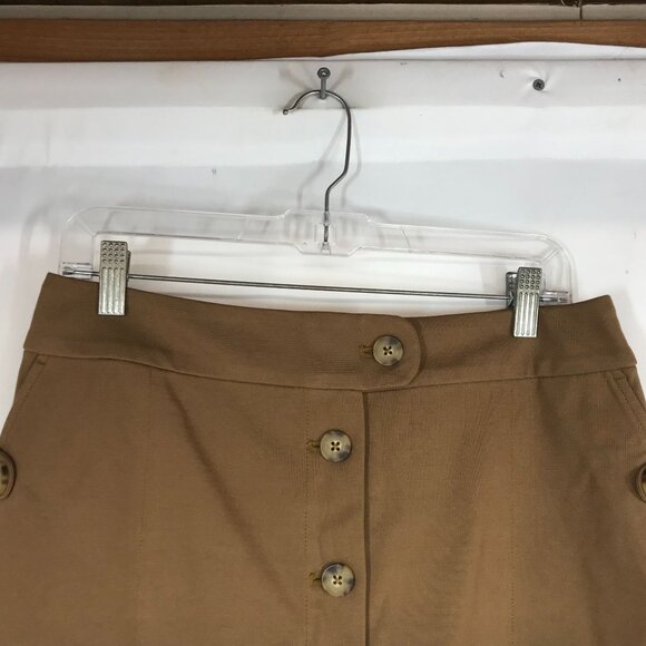 J. JILL -WOMEN'S SMALL PETITE - ACORN TAN BUTTON UP SKIRT - Picture 2 of 10